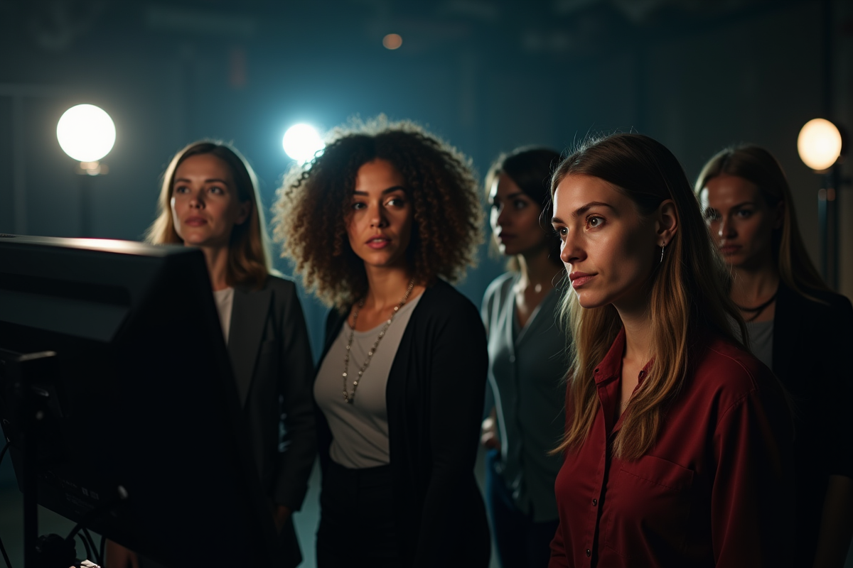 Groupe de femmes professionnelles du cinéma en réunion